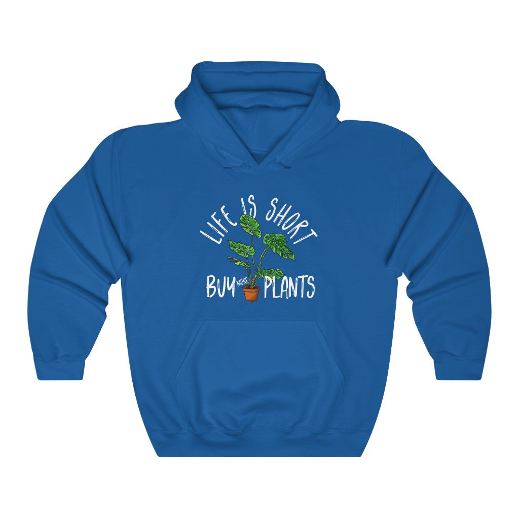 Earthling Sprouts | life is short buy more plants | Plant hoodie | Hoodie | Hoodies | Merchandise | Plant lover | Plant enthusiast | Plant mom | plant mom hoodie | plant lover hoodie | Plant Dad |  Women's Clothing | Unisex | Regular fit | Men's Clothing | DTG 