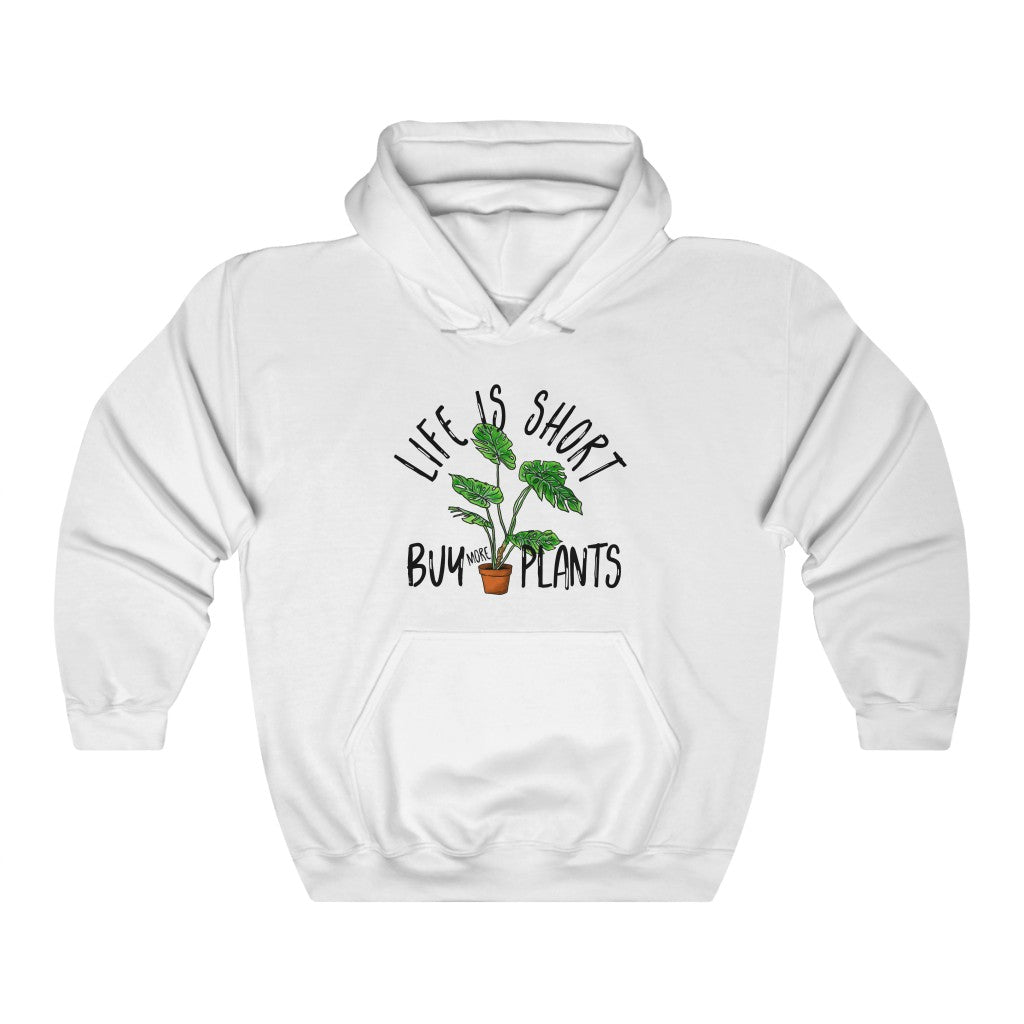 Earthling Sprouts | life is short buy more plants | Plant hoodie | Hoodie | Hoodies | Merchandise | Plant lover | Plant enthusiast | Plant mom | plant mom hoodie | plant lover hoodie | Plant Dad |  Women's Clothing | Unisex | Regular fit | Men's Clothing | DTG 