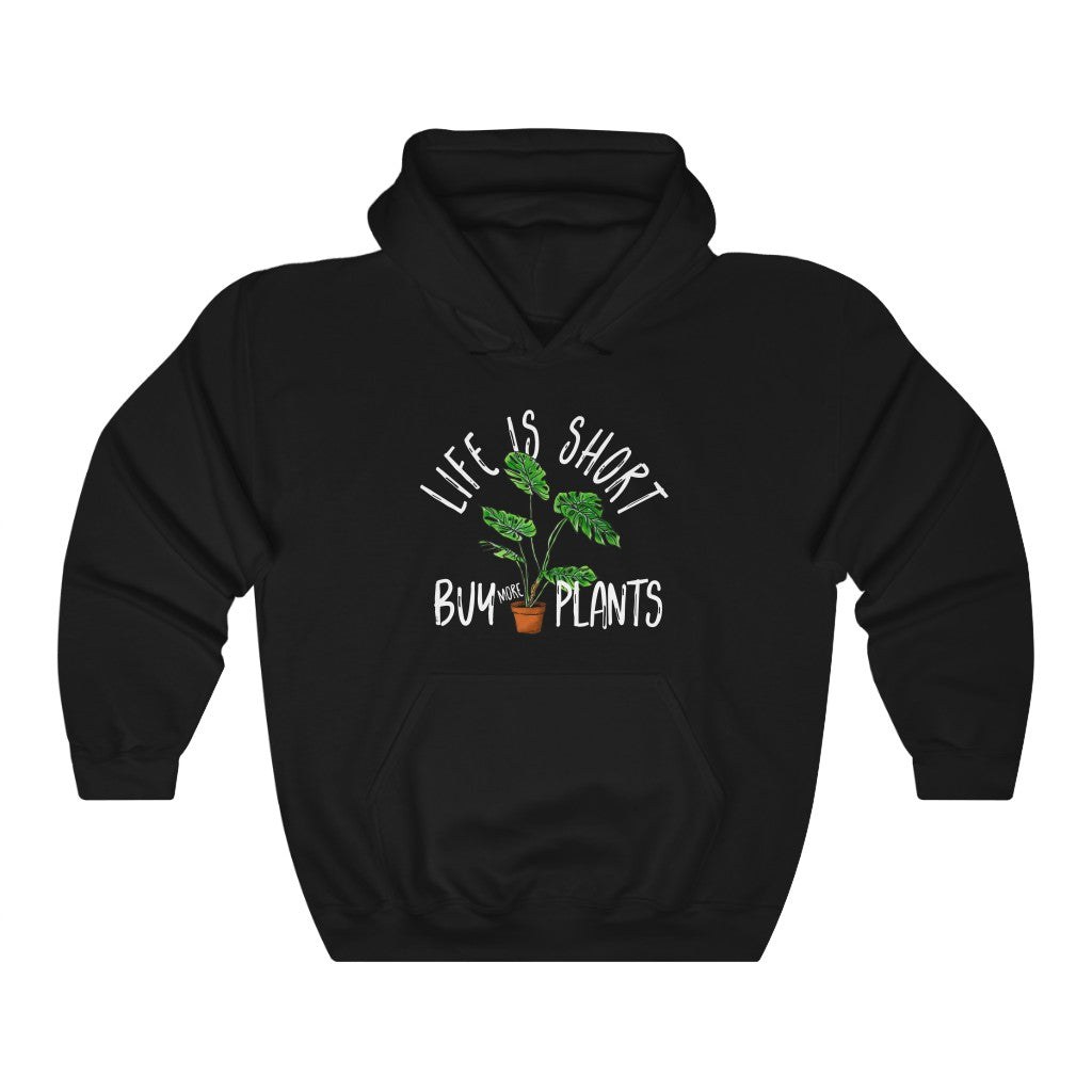 Earthling Sprouts | life is short buy more plants | Plant hoodie | Hoodie | Hoodies | Merchandise | Plant lover | Plant enthusiast | Plant mom | plant mom hoodie | plant lover hoodie | Plant Dad |  Women's Clothing | Unisex | Regular fit | Men's Clothing | DTG 