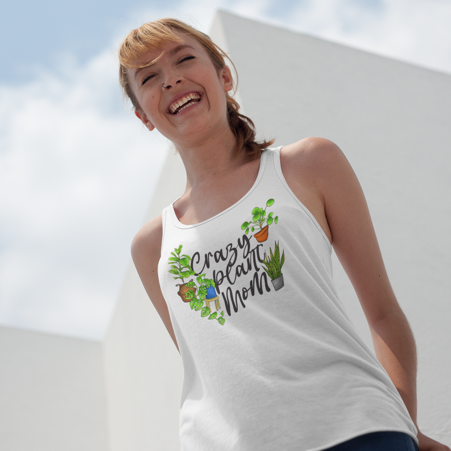 Earthling Sprouts | tank top | racerback tank | tank top| plant tank top | plant mom tank top | sleeveless top | Plant tshirt | Merchandise | Plant lover | Plant enthusiast | Plant mom | Plant Dad |  Women's Clothing | Unisex | Sweatshirts | Regular fit | Men's Clothing | DTG 